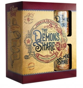The Demon's Share rum pakket met 2 glazen